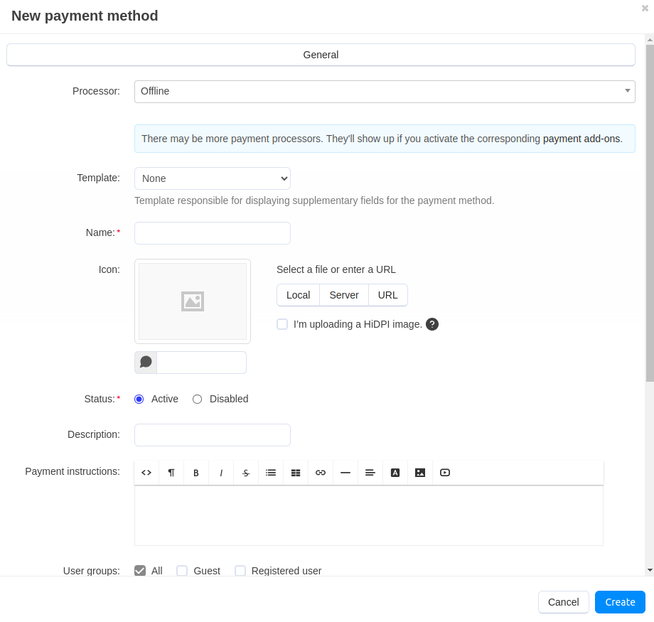 Adding a payment method.