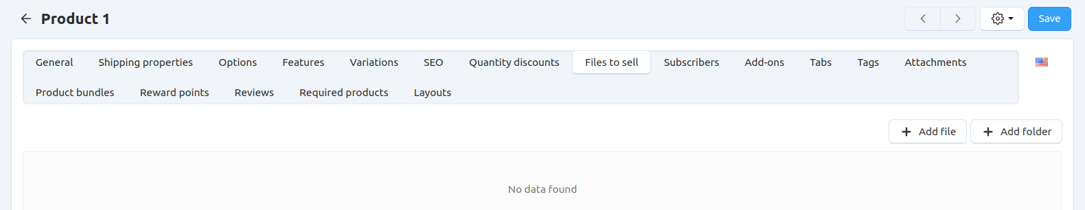 The "Files to sell" tab lists the files of the digital product.