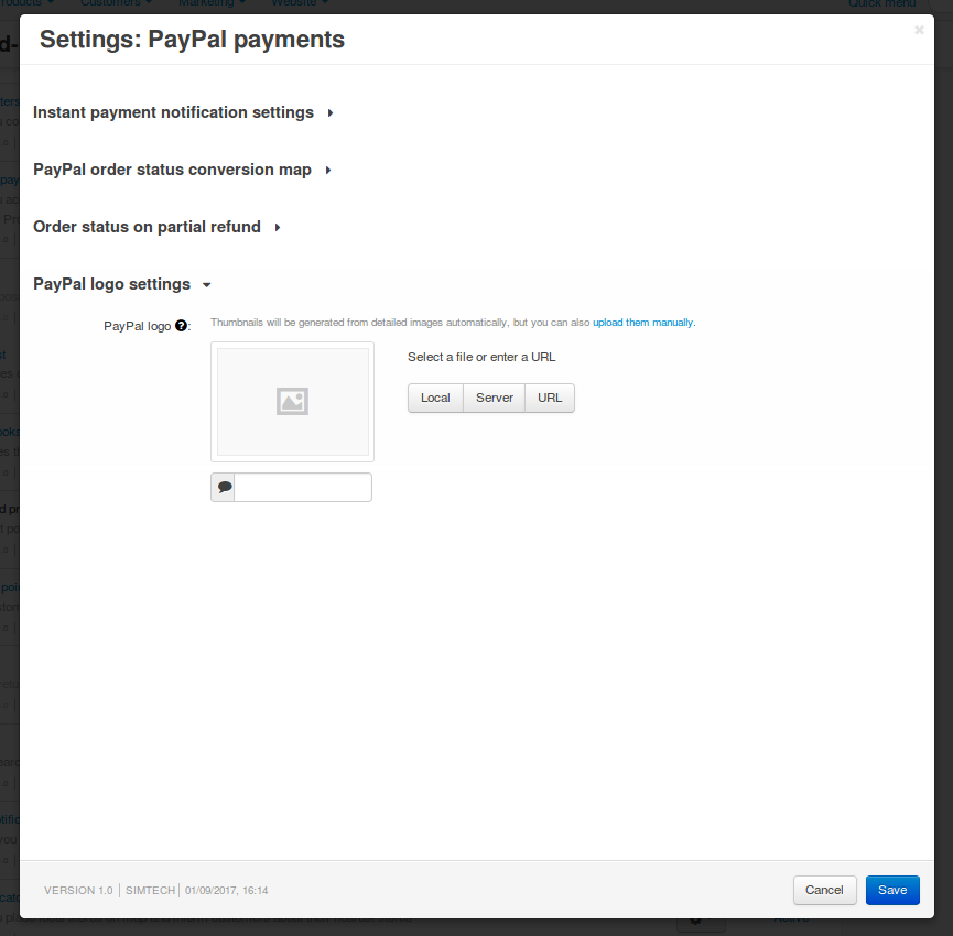 The logo that appears on the PayPal page