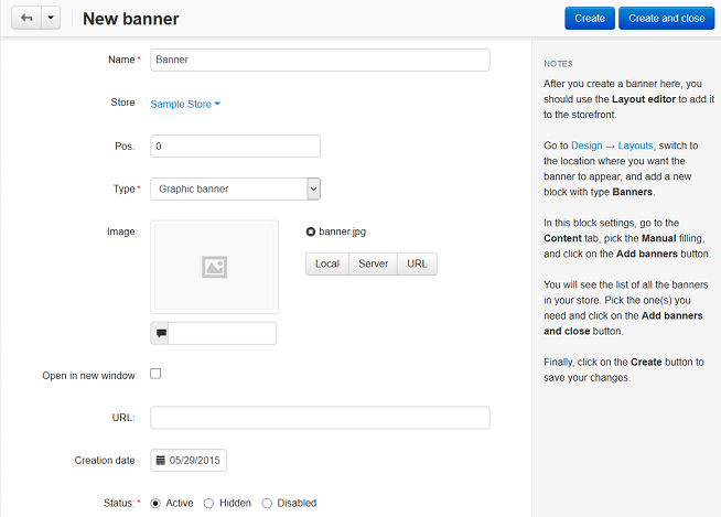 Creating a graphic banner in CS-Cart.