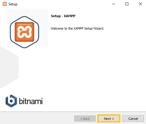 Launching XAMPP installation procedure