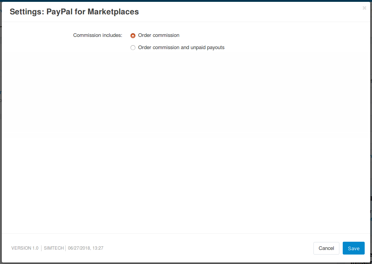 The settings of the PayPal for Marketplaces add-on.