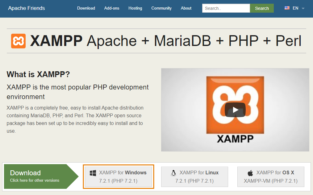 Official XAMPP website