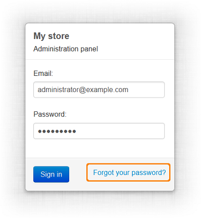 The Forgot your password? link allows you to reset your password.