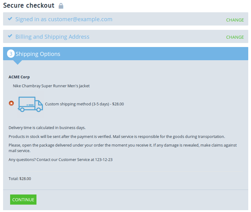 Icon for shipping method at checkout in CS-Cart.