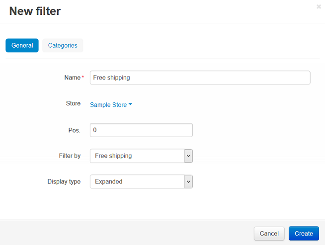 New Free shipping filter