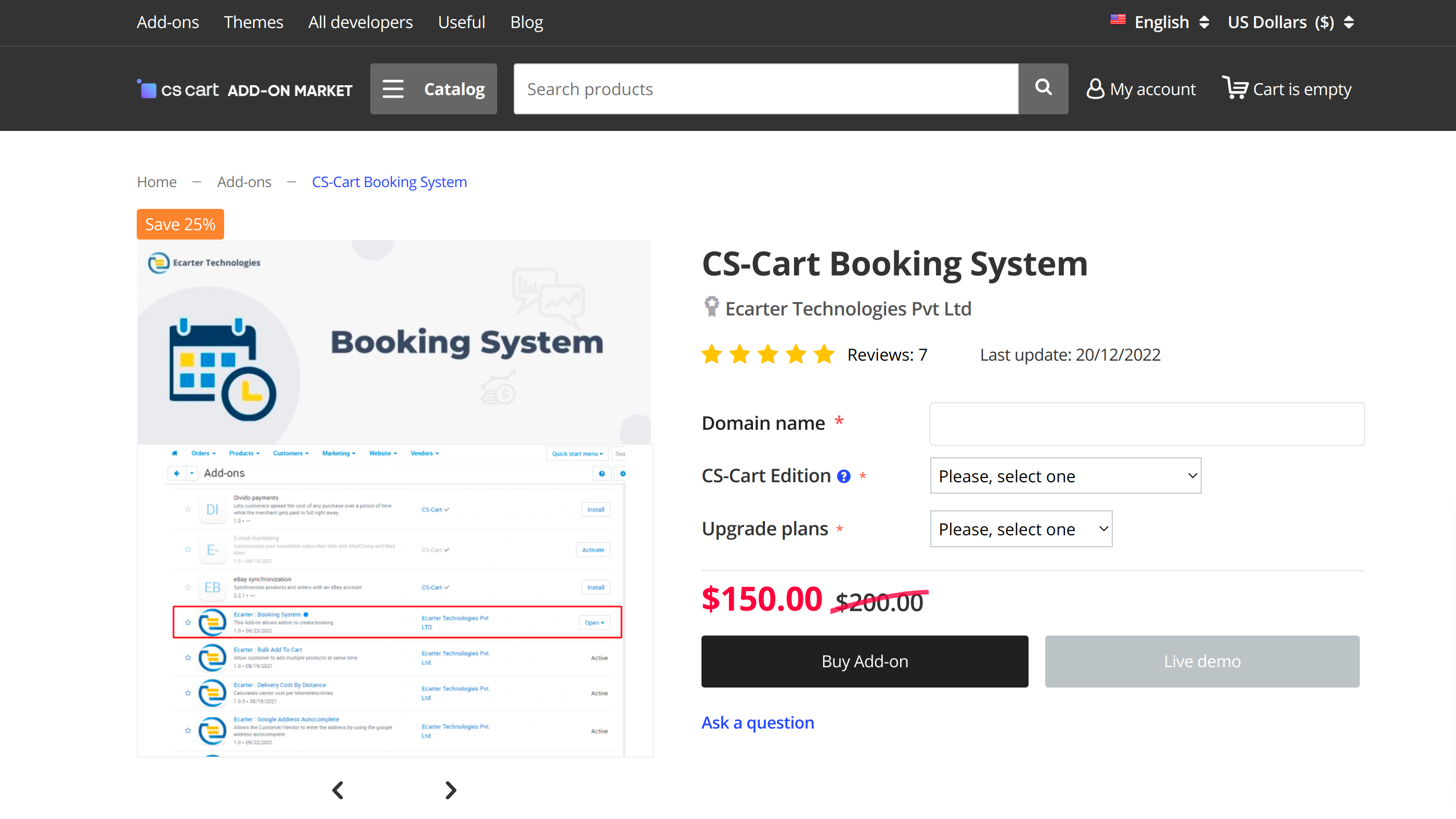CS-Cart Booking System add-on on the Market.