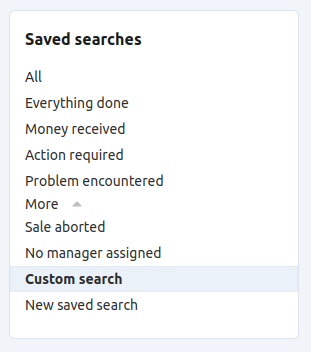 Saved searches.